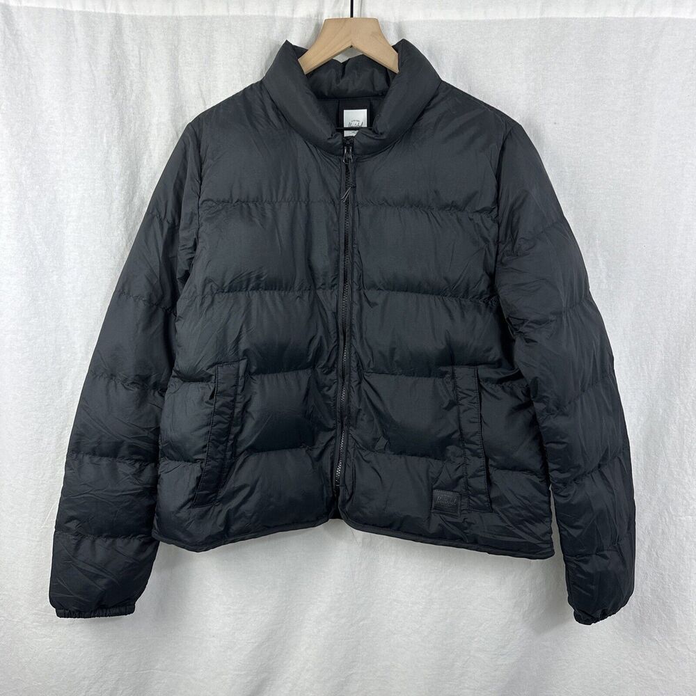Herschel Supply Co Featherless High Fill Black Zip Puffer Jacket Womens Sz L
